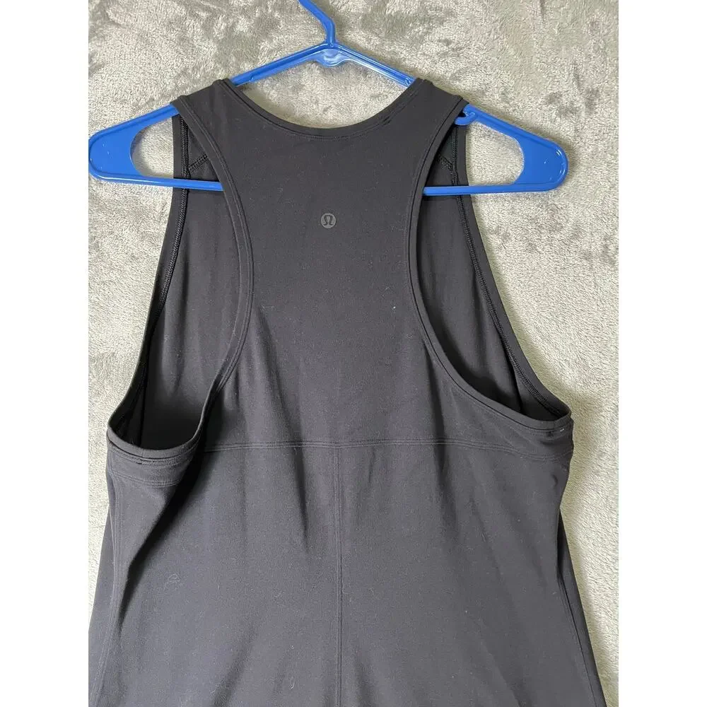 Lululemon Get Going Nulu Maxi Dress Black Sleeveless Racerback Size 12